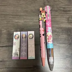 ミニーマウス ボールペン、シャープペンシルとアナ雪付箋セット