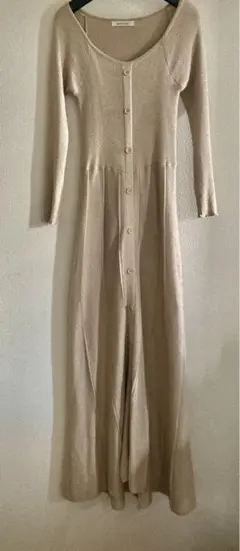 上品ラメ archives ベージュ ゴールド ロングワンピース フリーサイズ