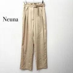 ヌナ Neuna ストレートパンツ【S】 ベージュ サテン ベルト調整可のサムネイル