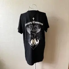 【Honey Cinnamon】五彩緋夏コラボ 背面エンジェルTシャツ 黒　天使のサムネイル