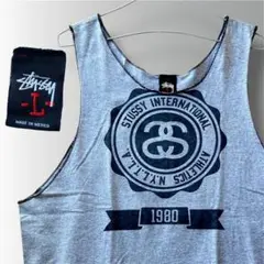 入手困難 USA製 old stussy タンクトップ デカロゴ 刺繍 00s OLD STUSSY タンクトップ SSリンク ロゴ ステューシー