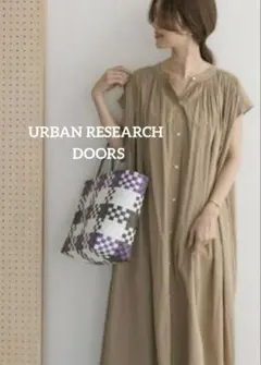 URBAN RESEARCH DOORS コットンボイルギャザーワンピース
