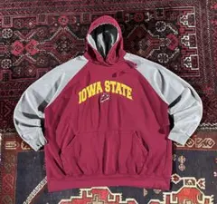 ア*ン様 USA古着 カレッジロゴ プルオーバー パーカー バーガンディ 2XL