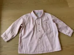 キッズ用ピンクストライプ長袖シャツ 100cm