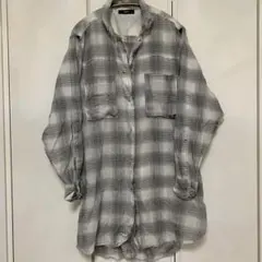 DIESEL グレー チェック柄 長袖シャツ