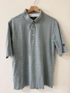 NIKE GOLF ゴルフ 半袖 ポロシャツ ボーダー ライトブルー M