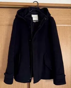 nanouniverse コート Lサイズ 黒 フード付き ナノユニバース