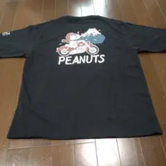 スヌーピー　M　バイク　半袖　Tシャツ　メンズ　ピーナッツ　富士山　桜　黒のサムネイル