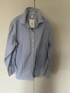 新品未使用H&M 青と白ストライプシャツ M
