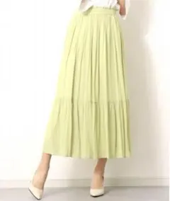 上品ナチュラルコーデ【未使用】ルクールブラン★カッセンヨウリュウギャザースカート