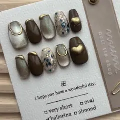 6 ネイルチップ / ニュアンス ハート フラッシュマグネット