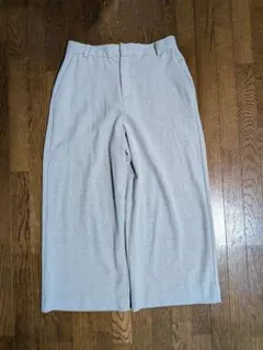 最終値下げ ギャローリア ライトグレー ワイドパンツ ゴムウエスト