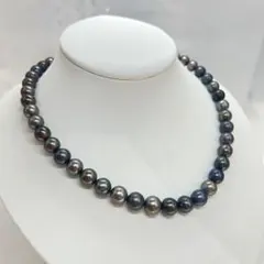 オーロラ干渉色/エクボ極小】黒蝶真珠 パールネックレス ショコラ 9 