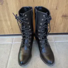 ブラックレースアップブーツ 23センチ　袴用ブーツ