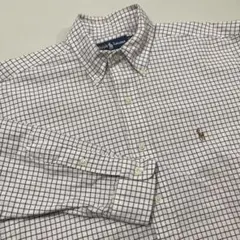 US企画 90s 00s ラルフローレン コットン チェック ボタンダウンシャツ