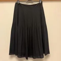 23区　黒プリーツフレアースカート　シフォン