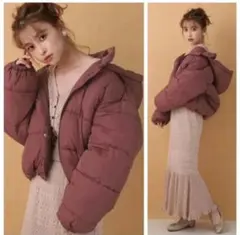 ナイスクラップエコダウンジャケットコート赤茶 NICE CLAUP