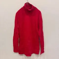 一点もの✨️【L】赤 タートルネック 長袖 インナー トップス Tシャツ 女性用