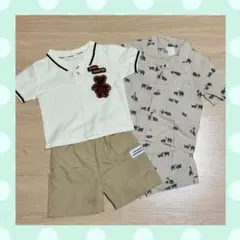 【2点セット】90サイズ セットアップキッズ 韓国ポロシャツ H&M