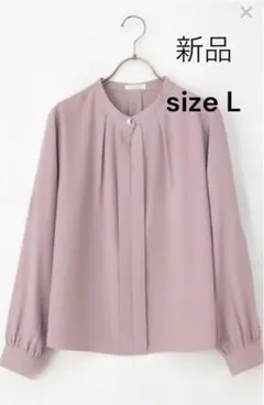 新品 Honeys バンドカラーブラウス　size L