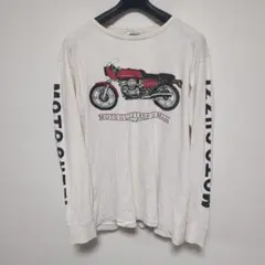 バイカー 古着 BIKE 両面 グラフィック ワッフルカットソー トップス 