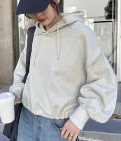 CIAOPANIC TYPY クロップド丈ドロスト付き裏毛フーディー