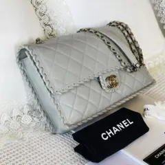 シャネル CHANEL マトラッセ　ショルダーバッグ　フラップ　グレー　パリ