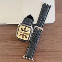 Modigi Apple Watch レザーバンド　45 44 49 ブラック