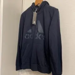 値下げ新品　定価7689円　adidas ネイビー フード付きパーカー Mサイズ