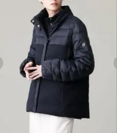 EVEX by KRIZIA ネイビー　フード付ダウンコート　40