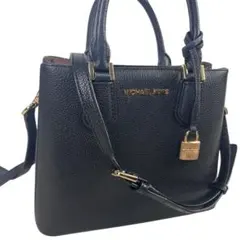 マイケルコース ハンドバッグ 2way 自立型 レザー ブラック フォーマル