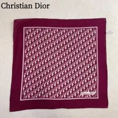 クリスチャンディオール ワインレッド トロッター柄 大判スカーフ