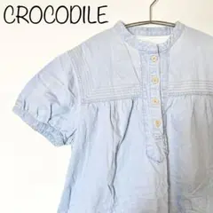 エ*イ様 【CROCODILE】膝丈ワンピース　半袖　水色　L　コットン　チュニのサムネイル