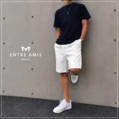 ら*ら様 新品タグ付 ENTRE AMIS 白ショートパンツ 32 定価20,9のサムネイル