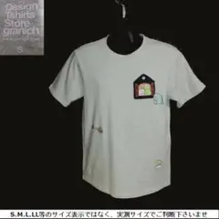 m18522★グラニフ★Tシャツ男女可左胸ボタン付き・4匹のぞく窓型ポケット