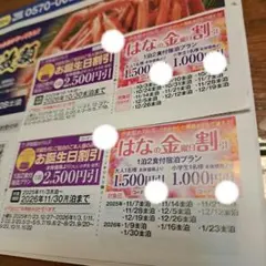 伊東園ホテルズ　お誕生日割引　2枚 はなの金曜日割引　2枚