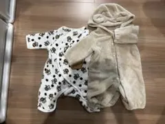 ロンパースとフリースカバーオール