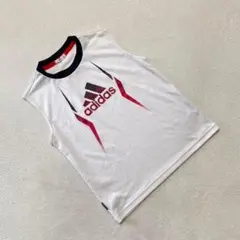 adidas Tシャツ ノースリーブ ホワイト クルーネック ロゴ スポーツ