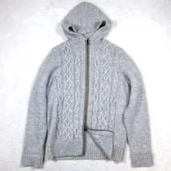 エポカウォモ　ドライバーズニット　セーター　ケーブル　アルパカ　48 グレー