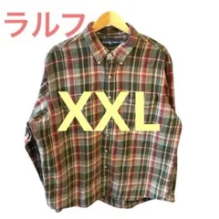 ⑥春先に！！Ralph Lauren チェック柄 長袖シャツ XXL 古着　美品