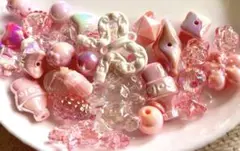 ピンク アクリルビーズ ミックス ストラップ 用