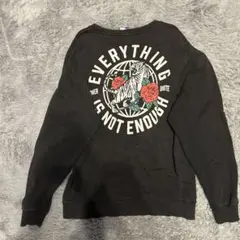 H&M DIVIDED スウェット トレーナー L 黒 薔薇 バックプリント