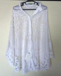 ス*カ様 ポンチョ　スカート　2way　ホワイトレース　 Mサイズ