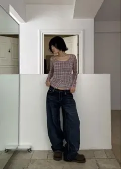 eon インディゴローデニムパンツ　ユニセックス