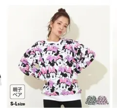 親子お揃い ミキミニ ディズニー 総柄 トレーナー BABYDOLL