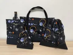 ハンドメイド/入園・入学袋物セット　大きめサイズ　宇宙柄　サイズオーダー可