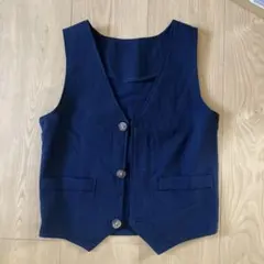 ネイビーブルー ベストとパンツセット