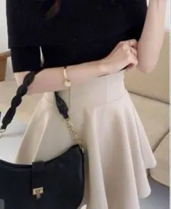 インパン裏地付きコルセット風フレアミニスカート　GRL gm728