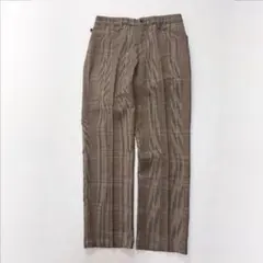 DOLCE&GABBANA ＆タグ ウールチェックパンツ 茶系 サイズ46