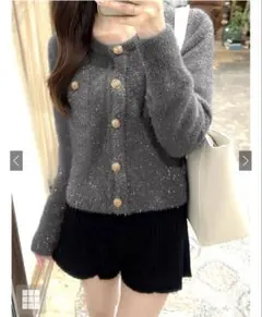 ラメフェザーカーディガン